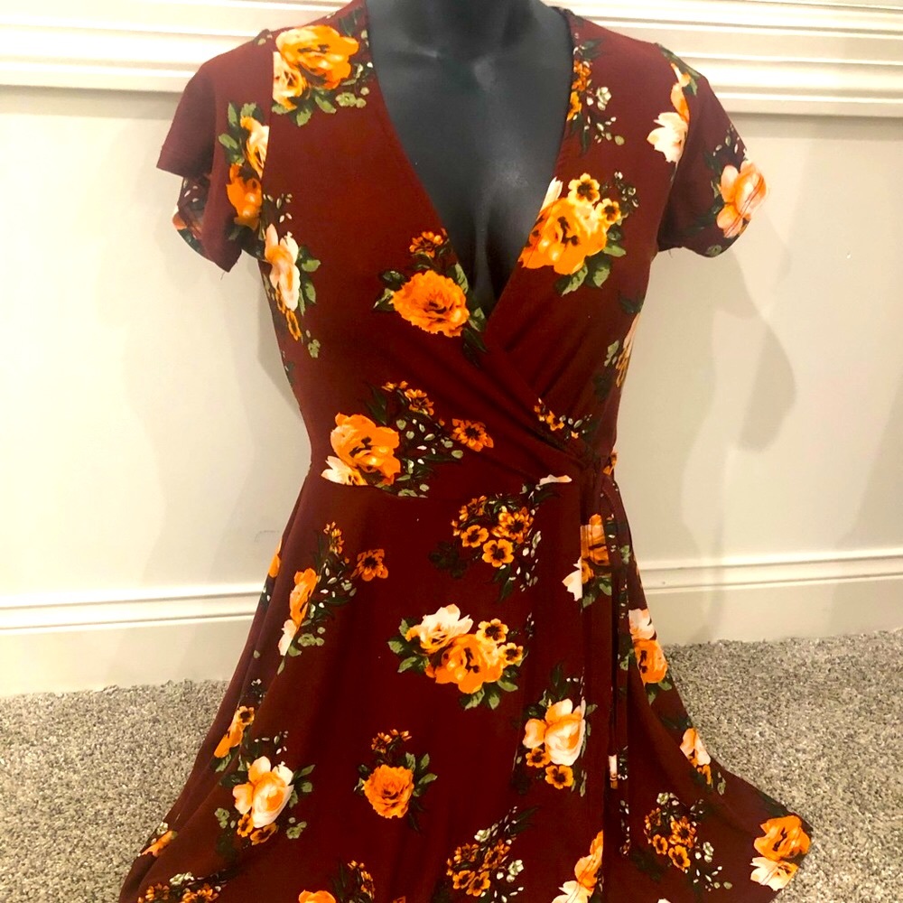 Stella Tweed Faux Wrap Floral Dress